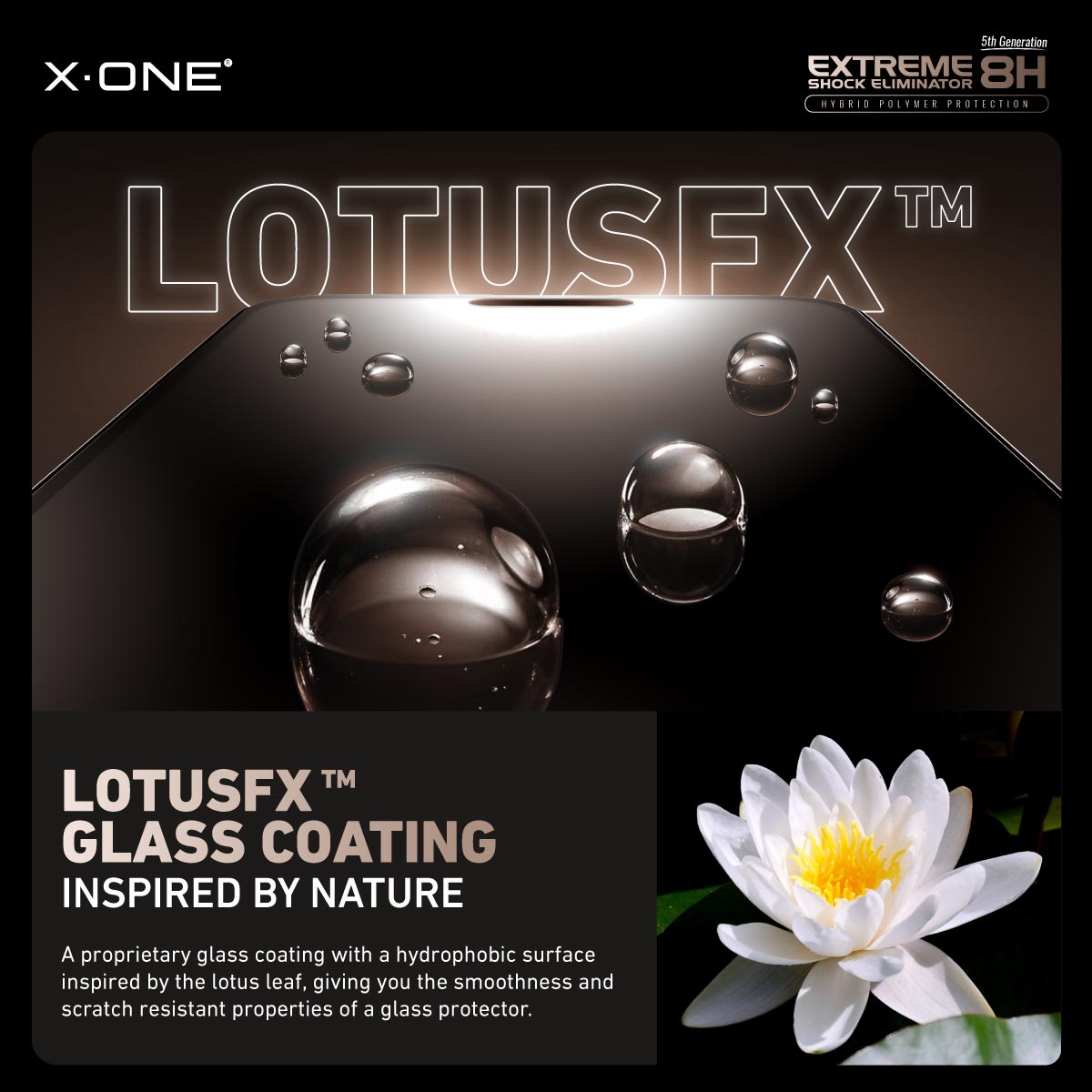 X.One® Hybrid Polymer Impact Screen Protector (ClearHD) with Installer Kit