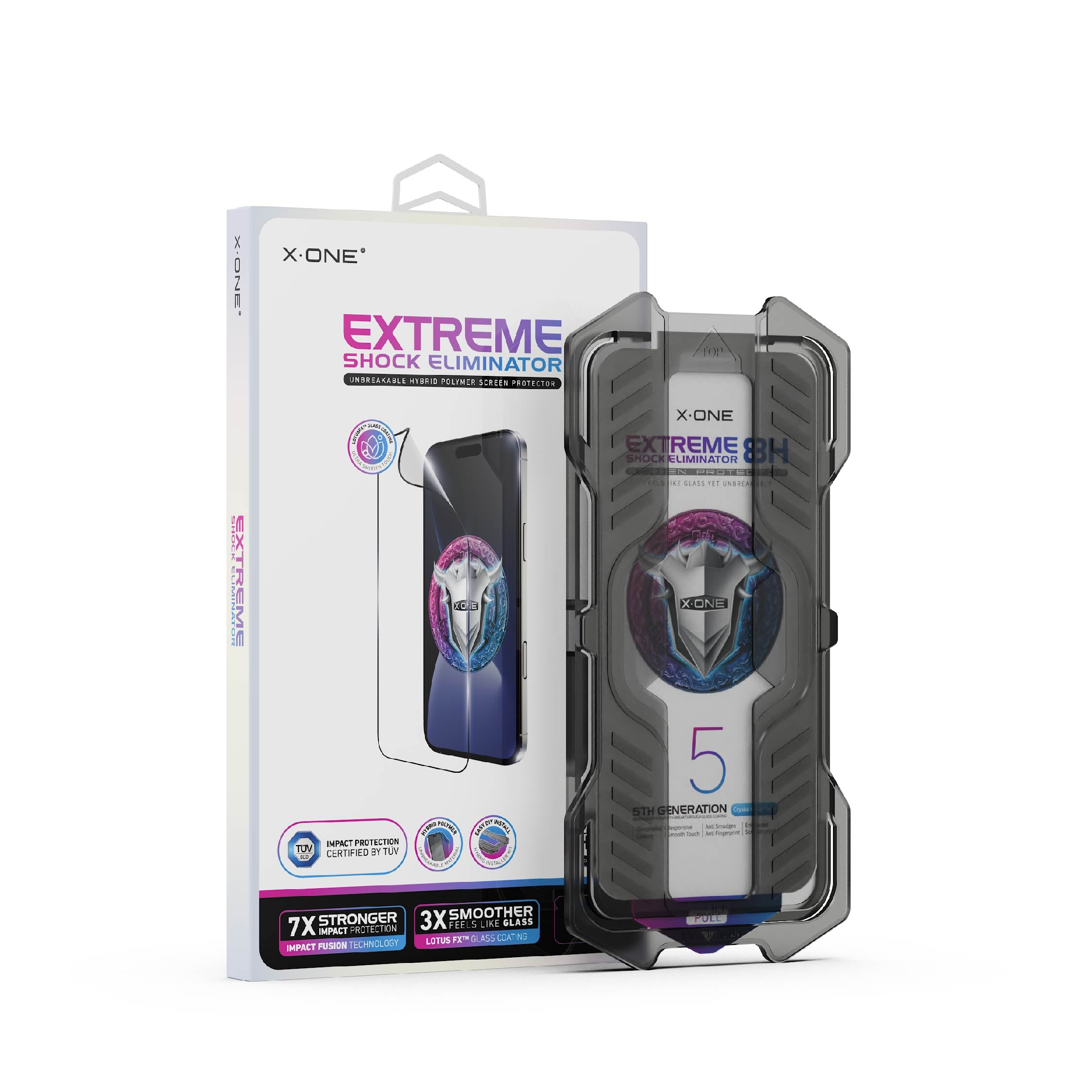 X.One® Hybrid Polymer Impact Screen Protector with Installer Kit